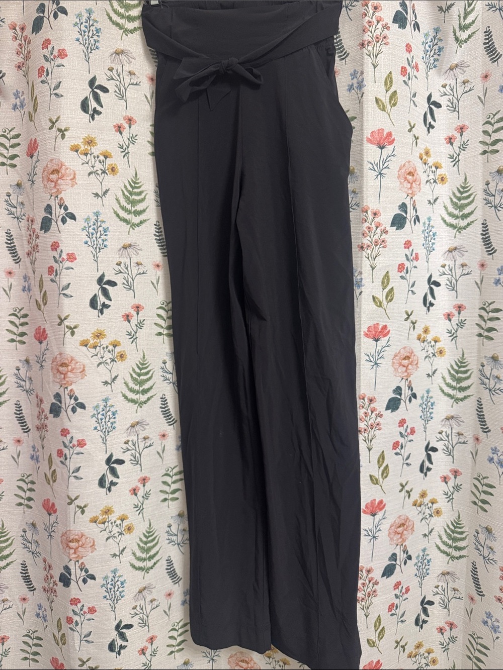 lululemon athletica Black Wide-Leg High Waist Tie Pants
